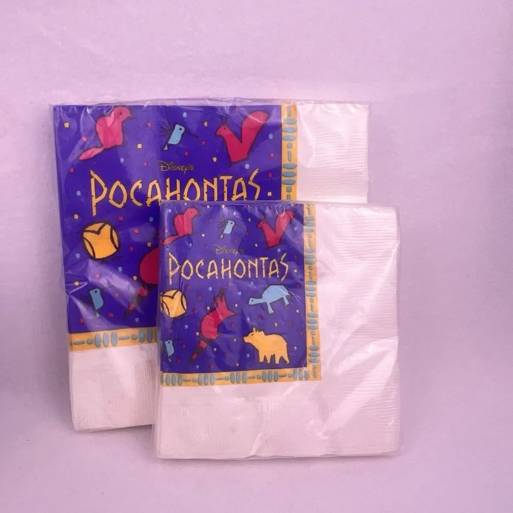 Disney 1995 VTG Pocahontas Birthday Party Supplies Lot of 4 Napkins/Cups